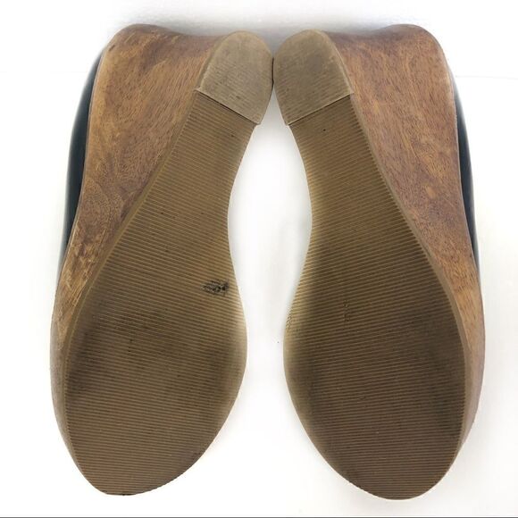 ALDO Black Wedge Open Toed Shoe Size 38 - Picture 6 of 8